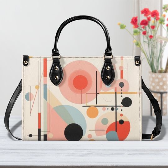 Leather Handbag  beautiful  design abstract art
