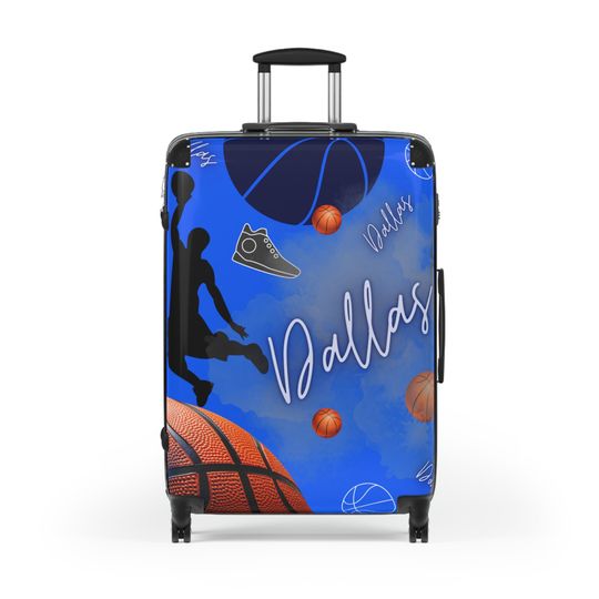 Dallas Basketball Suitcase Sport Suitcase Dallas Lover's Birthday Gifts for him or Her Travel Gifts