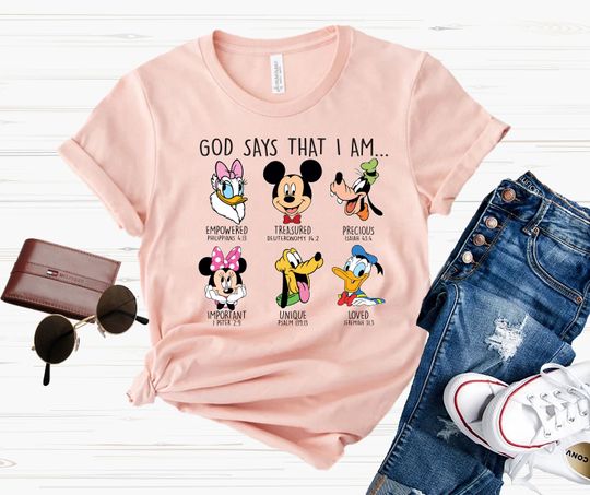 Disney Friends Shirt, God Says That I am T-Shirt, Mickey and Friends Tee, Disney Goofy Shirt, Disney Pluto Shirt, Donald Duck Shirt