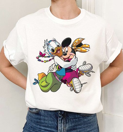 Cute Friends Minnie and Daisy Hug Shirt, Minnie and Daisy Shirt, Disney Bestie Shirt, Daisy Shirt, Minnie Shirt, Disney Girl's Trip Shirt
