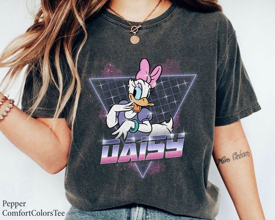 Daisy Duck 80s Retro Watercolor Shirt Classic Daisy Duck Disco Shirt Walt Disney World Shirt Gift Ideas Men Women