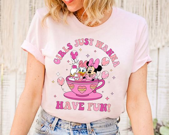 Disney Minnie Daisy Mickey Balloon Valentine Cup Shirt, Girls Just Wanna Have Fun, Disney Besties Shirt, Disneyland Trip, Magic Kingdom Park