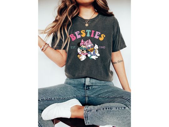 Comfort Colors Minnie Mouse and Daisy Duck Shirt, Vintage Besties Shirt, Disney Shirt,  Disney World Shirt, Matching Besties Disney Shirt