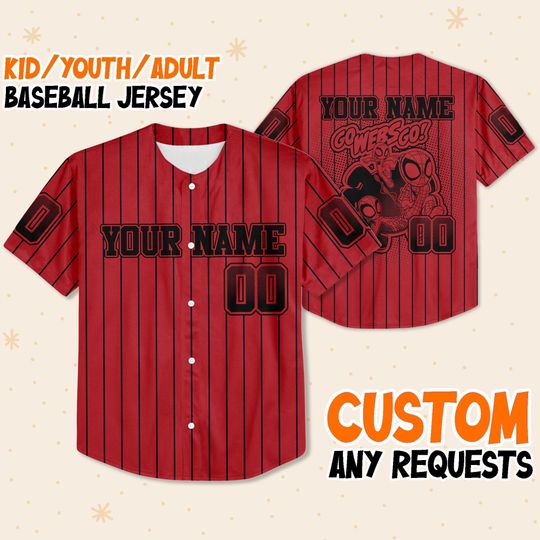 Personalize Spidey and his amazing friend cute, Custom Spider Verse Baseball Jersey