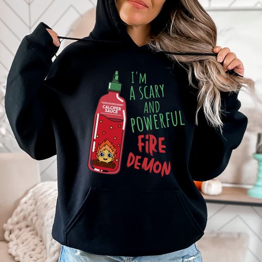 Calcifer Fire Demon Sauce Howl's Moving Castle Inspired Hoodie