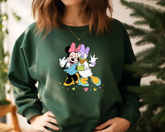 Minnie And Daisy Bestfriend Sweatshirt,Girls Trip Shirt,Theme Park Tee,Mouse Shirt Trip,Disney Matching Family Shirts,Duck Tee,Vintage Shirt