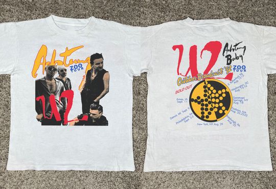 U2 Warning Baby Zoo TV '92 Sold Out T-Shirt