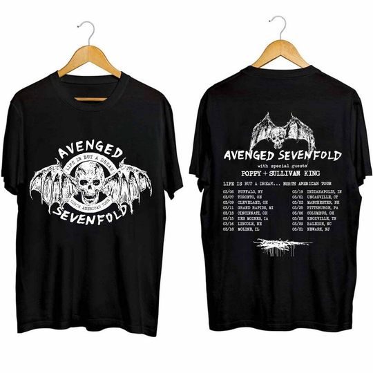 Avenged Sevenfold Life Is But A Dream North American Tour 2024 Double Sided Shirt