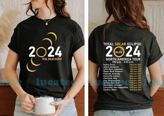 Total Solar Eclipse 2024 Double Sided Shirt