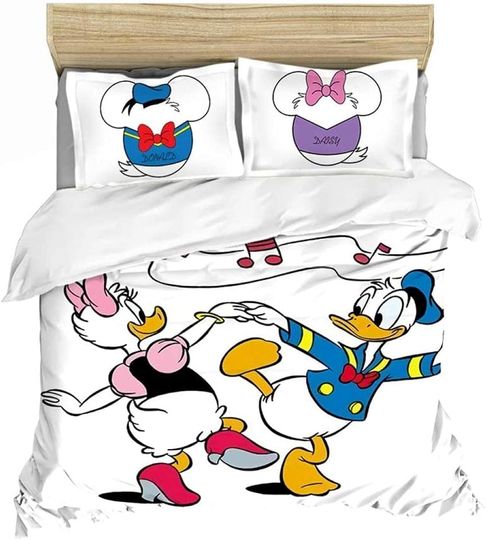 3D Daisy and Donald Duck Cartoon Bedding Set