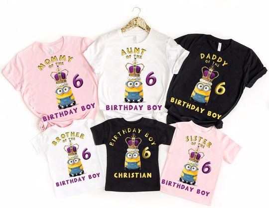 Custom Personalize The Minion Family Birthday Shirt, The Minions Birthday Shirt, Personalize Tee, Minions Custom Shirt, Custom Personalize