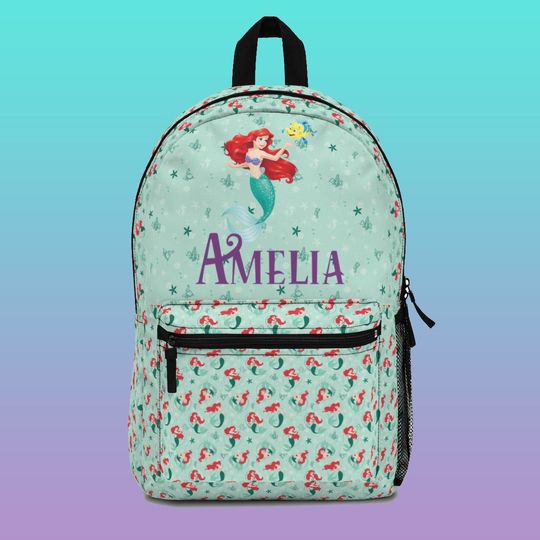 Ariel Bookbag - The Little Mermaid - Personalizable - Disney Themed School Backpack - Bookbag