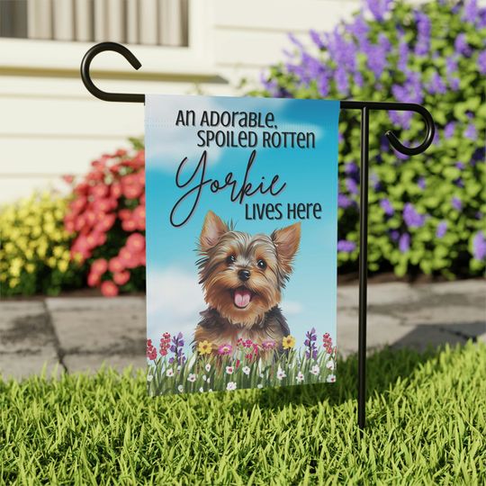 Yorkshire Terrier Garden Flag, Yorkie Dog Flag, Welcome Flag, Yorkie Dog Gift, Dog Lover Gift, Gift For Pet Owner, Yard Sign For Dog Owner
