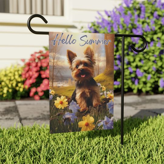 Yorkshire Terrier Lovers, Welcome Summer with this Charming Small Garden Flag - Limited Stock!