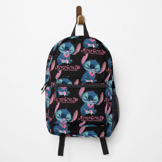 Stitch Never Give Up breast cancer awareness  Backpack