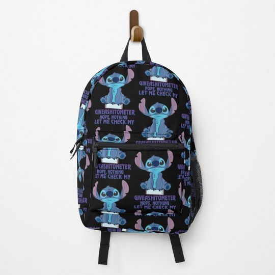 Stitch Let Me Check My Giveashitometer Nope Nothing Funny Backpack