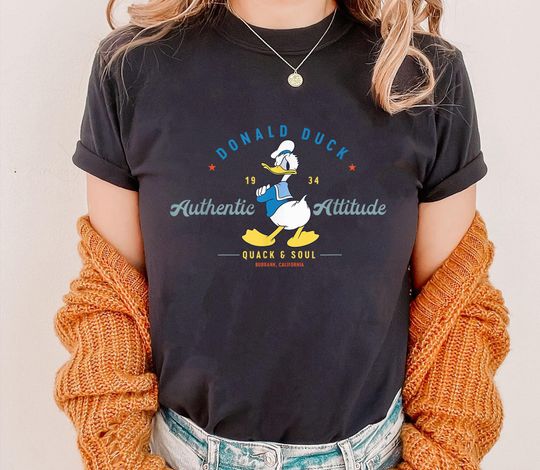 Donald Duck Retro Vintage Shirt, Authentic Attitude T-shirt, Mickey and Friends Tee, Disney Family Vacation, Disneyland Trip