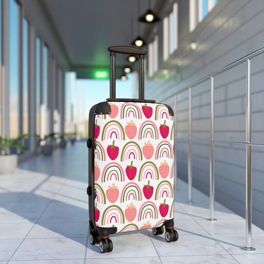Strawberry Rainbow Suitcase, Travel Suitcase
