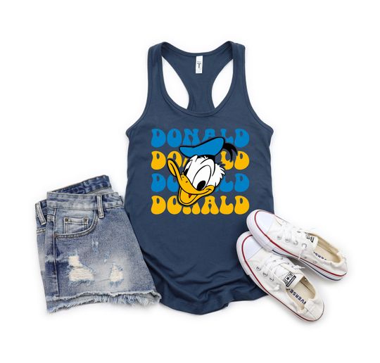 DONALD DUCK INSPIRED Tank, Women's Disney Tank Top, Disneyland Tank, Summer Time Disney Shirt
