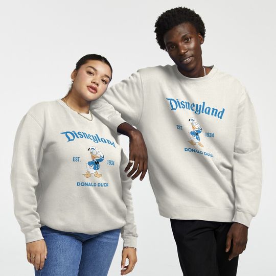 Donald Duck Est 1934, Matching Design For Vacation Trip to Castle Pullover Sweatshirt