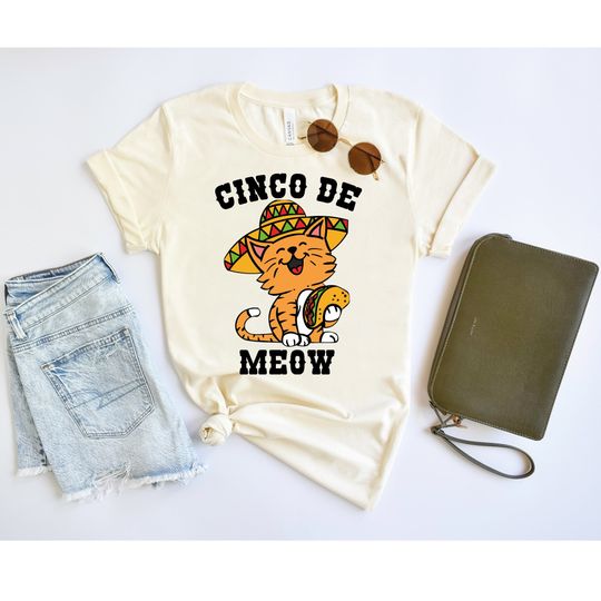 Cinco De Meow Cat Cinco De Mayo Shirt, Cute Funny Cinco De Mayo Drinking Tees