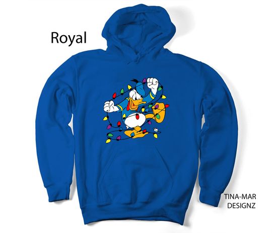 Donald Duck Christmas light Hoodie\\Disney Christmas Gift Hoodie\\Unisex Hoodie