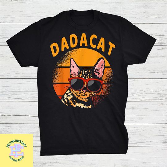 Dadacat Cat T-Shirt, Fathers Day Shirt, Cat Dad Vintage Shirt, Cat Lover Shirt