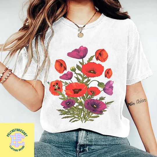 Vintage Victorian Flowers Wild Plant Shirt, Wildflower Shirt, Victorian Flowers Shirt