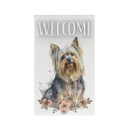 Yorkshire Terrier Outdoor House Flag , Yorkie Yard Decoration, Yorkshire Terrier Welcome Flag, Yorkie Porch Flag