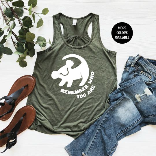 Remember Who You Are Tank Top | Lion King Inspired Tank Top | Women's Racerback Flowy Tank Top | Animal Kingdom Tank