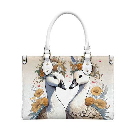 Geese - Leather bag with cute animal print, Mother's day Gift