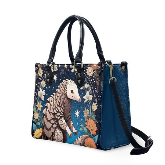 Pangolin - Leather bag with cute animal print, Mother's day Gift