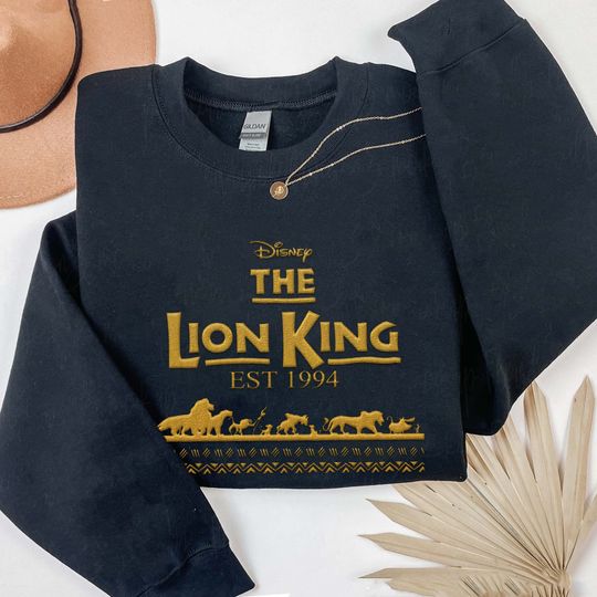 Embroidered The Lion King 1994 Hakuna Matata Sweatshirt, Mufasa Simba Pumbaa Timon, Disney Embroidery Shirt, Animal Kingdom, Disneyland Trip