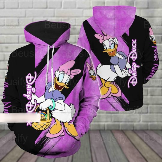 Daisy Duck Hoodie, Daisy Duck Leggings, Personalized Disney Duck Hoodie, Daisy Duck Zip Hoodie, Hoodie For Women, Gift For Mom