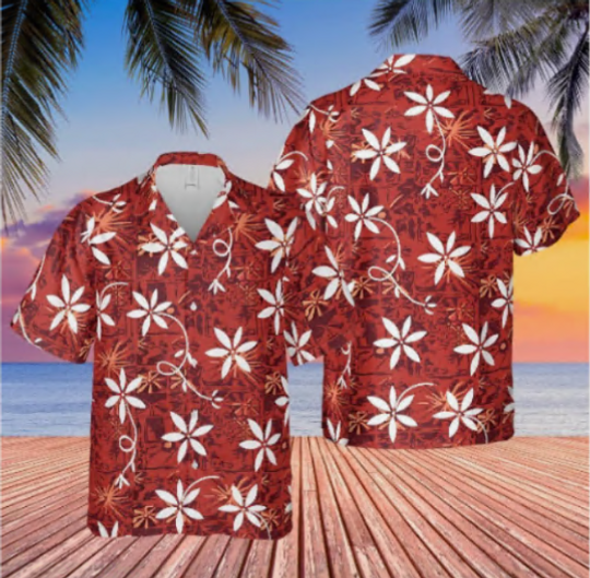 Elvis Presley blue Hawaii shirt Hawaii Elvis’ Red Aloha Shirts