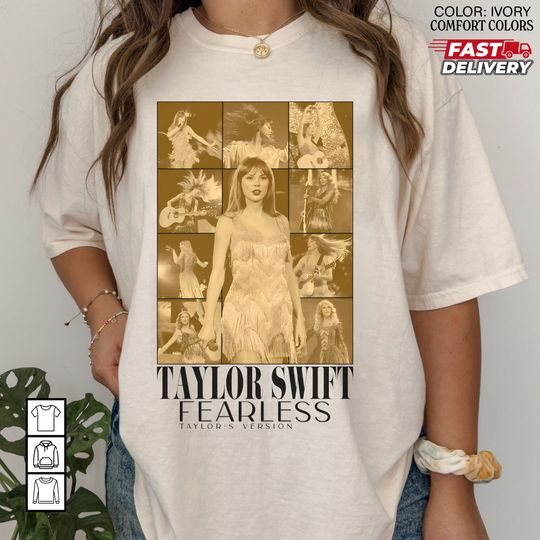 Vintage 90s Style Taylor Fearless Shirt, taylor version Eras Tour Shirt