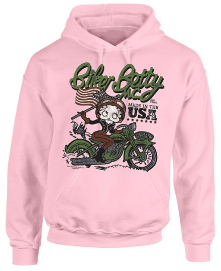 Betty Boop Biker Girl pink hoodie