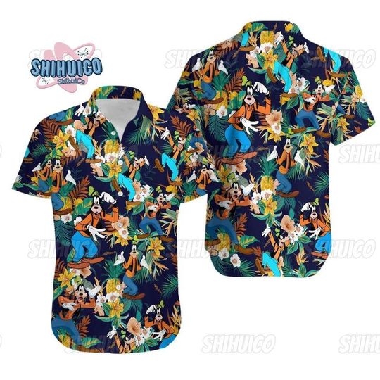 Goofy Button Shirt, Goofy Aloha Shirts Men, Goofy Disney