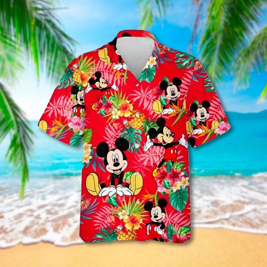 Cute Animated Mouse 3D All Over Printed Hawaiian Shirt