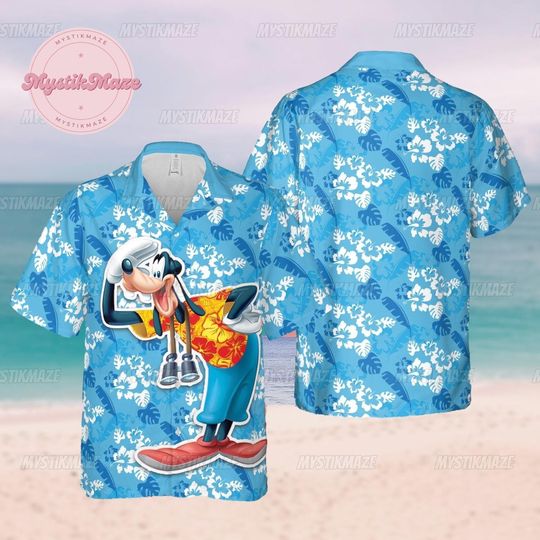Goofy Hawaiian Shirt, Goofy Button Shirt, Goofy Disney
