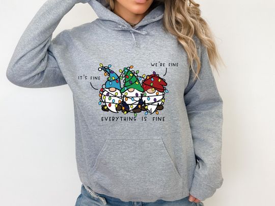 Funny Christmas Hoodie, It's Fine, We're Fine