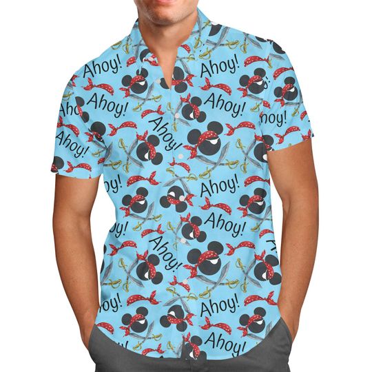 Pirate Mickey Ahoy! - Pirate Hawaiian Shirts, Pirate Theme Lover Shirt