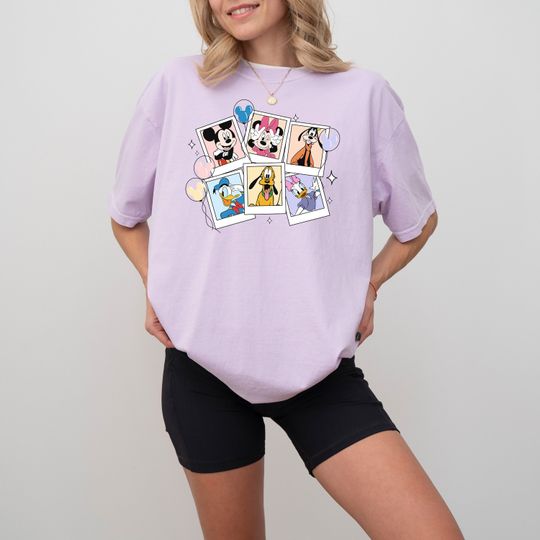 Retro Disney Characters Polaroid Shirt, Disney Polaroid Shirt