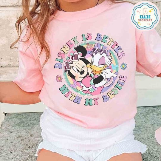 Floral Minnie Mouse Daisy Duck Disney is Better with my Bestie Shirt