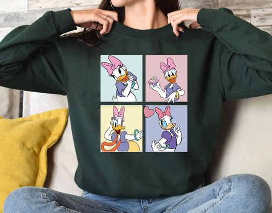 Retro Daisy Duck Sweatshirt, Disney Character Sweatshirt
