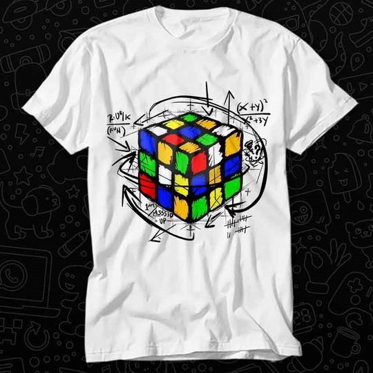 Rubiks Cube Solution Art Puzzle Algorithm T Shirt Gift For Womens Mens Unisex Top Adult Tee Vintage Music Best Movie