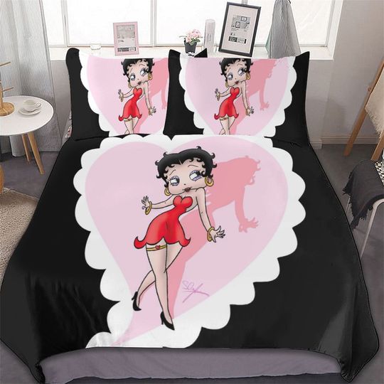 Betty Boopes Washable Cotton Matting Bed Student Dormitory Bed Sheet Bedding Set