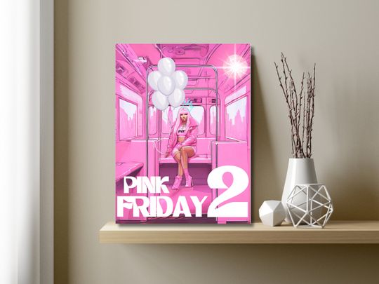 Nicki Minaj Pink Friday 2 Album Cover Remixed, Rap Poster