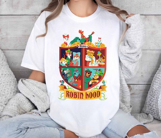 Vintage Robin Hood Characters Group Shirt, Disney Robin Hood Shirt