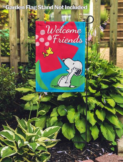 PEANUTS, PEANUTS Welcome Friends Snoopy & Woodstock  Garden Flag, Officially Licensed PEANUTS, Spring